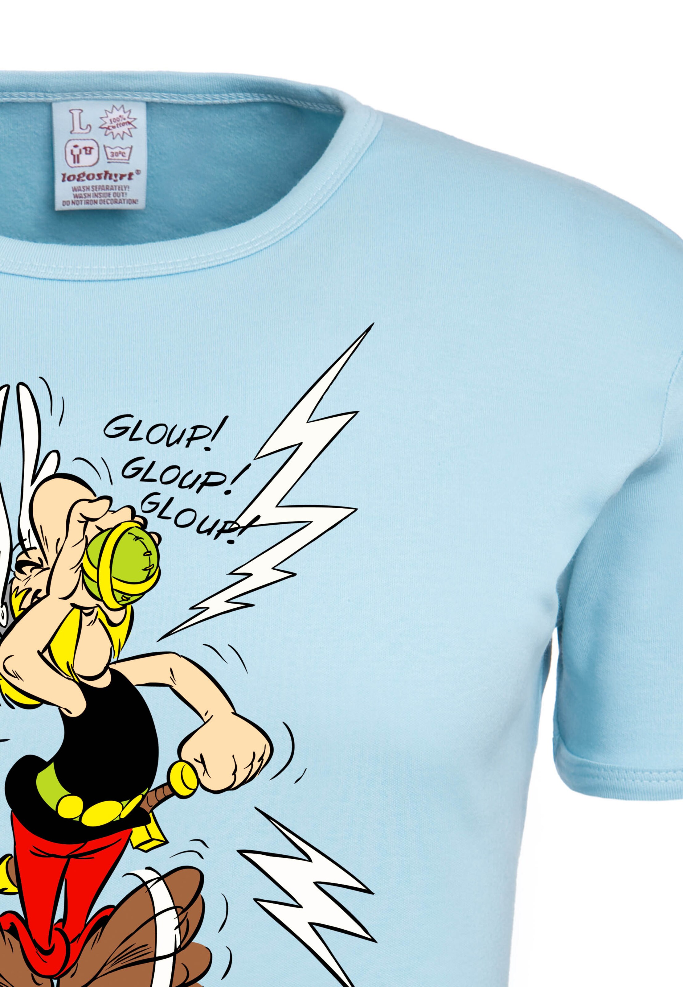 LOGOSHIRT T-Shirt Asterix Magic Poison in Blau