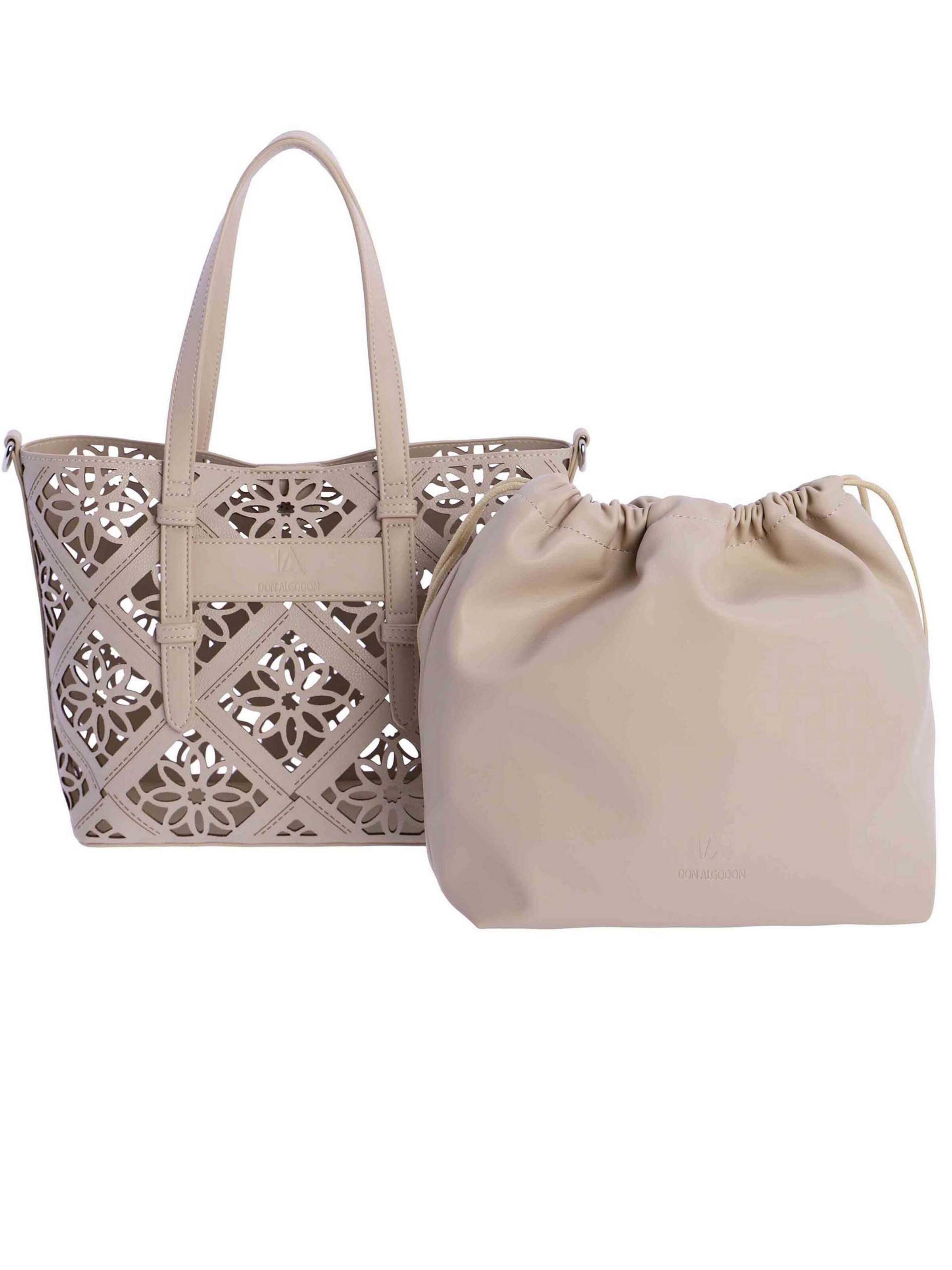 Don Algodon - Bolso de mano 'Irisa' en blanco: frente