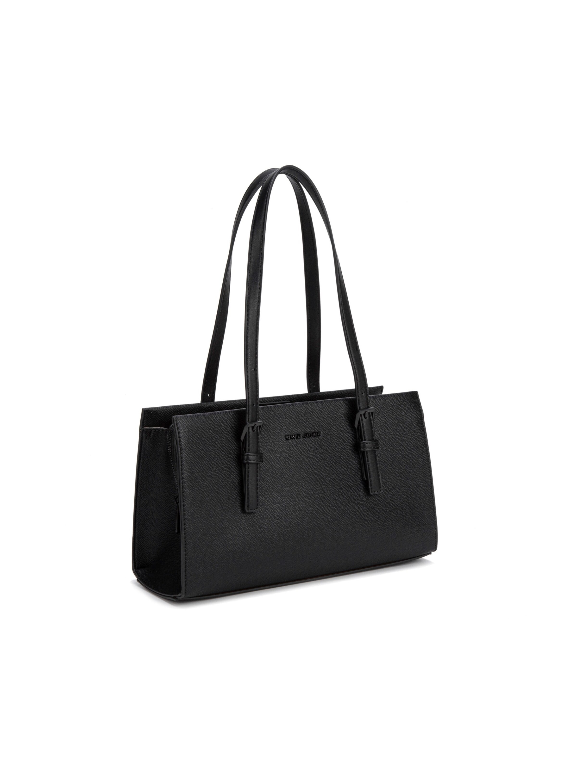 Borsa a spalla 'Borsa a spalla David Jones ecopelle Saffiano manici piatti regolabili' di David Jones in nero