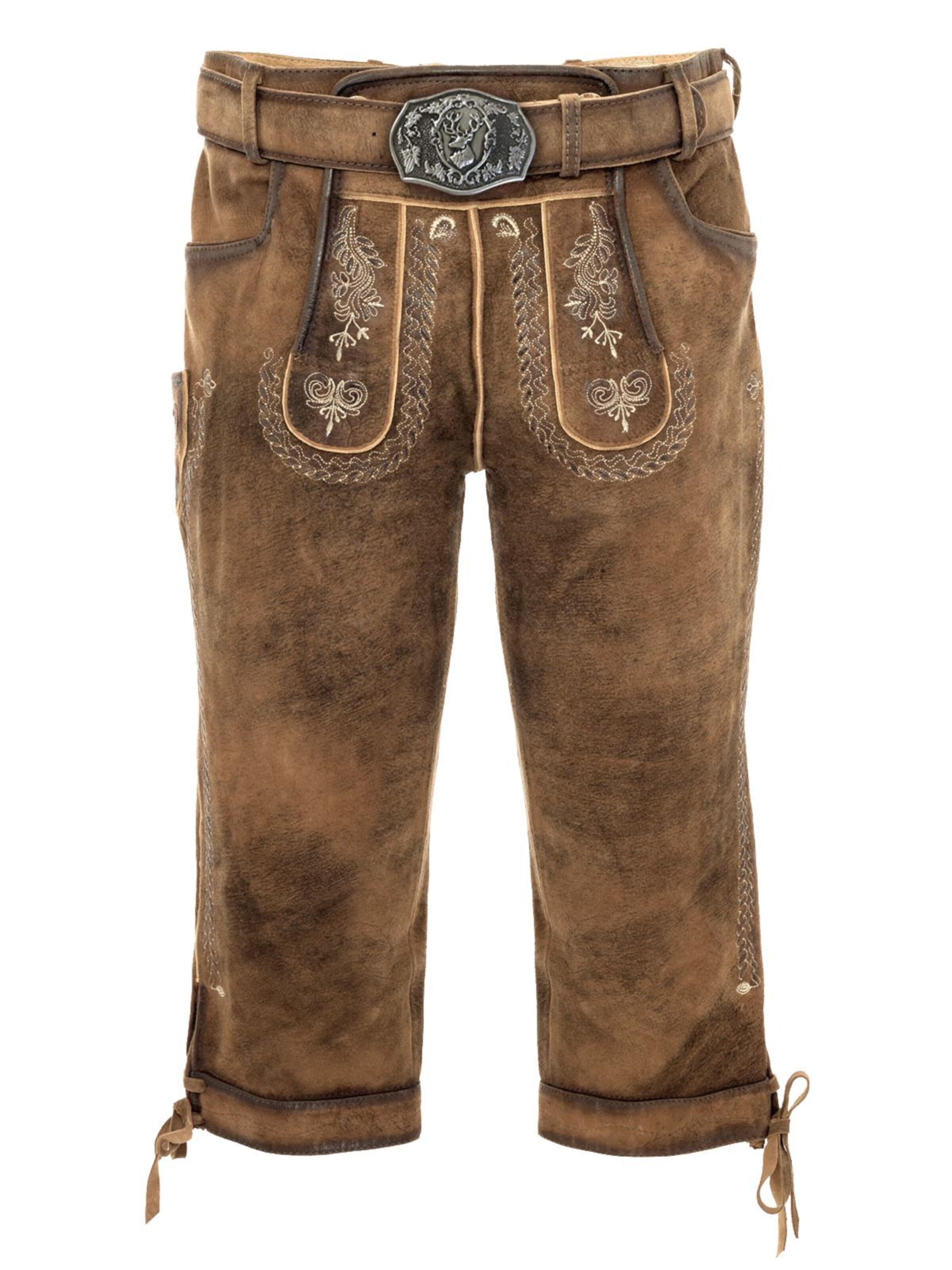 Gwandler1896 Regular Trachtenhose 'MICHELBACH'‌‌‌‌‌ in Braun: Vorderseite