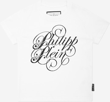 Philipp Plein - Camiseta 'Coursive' en blanco: frente