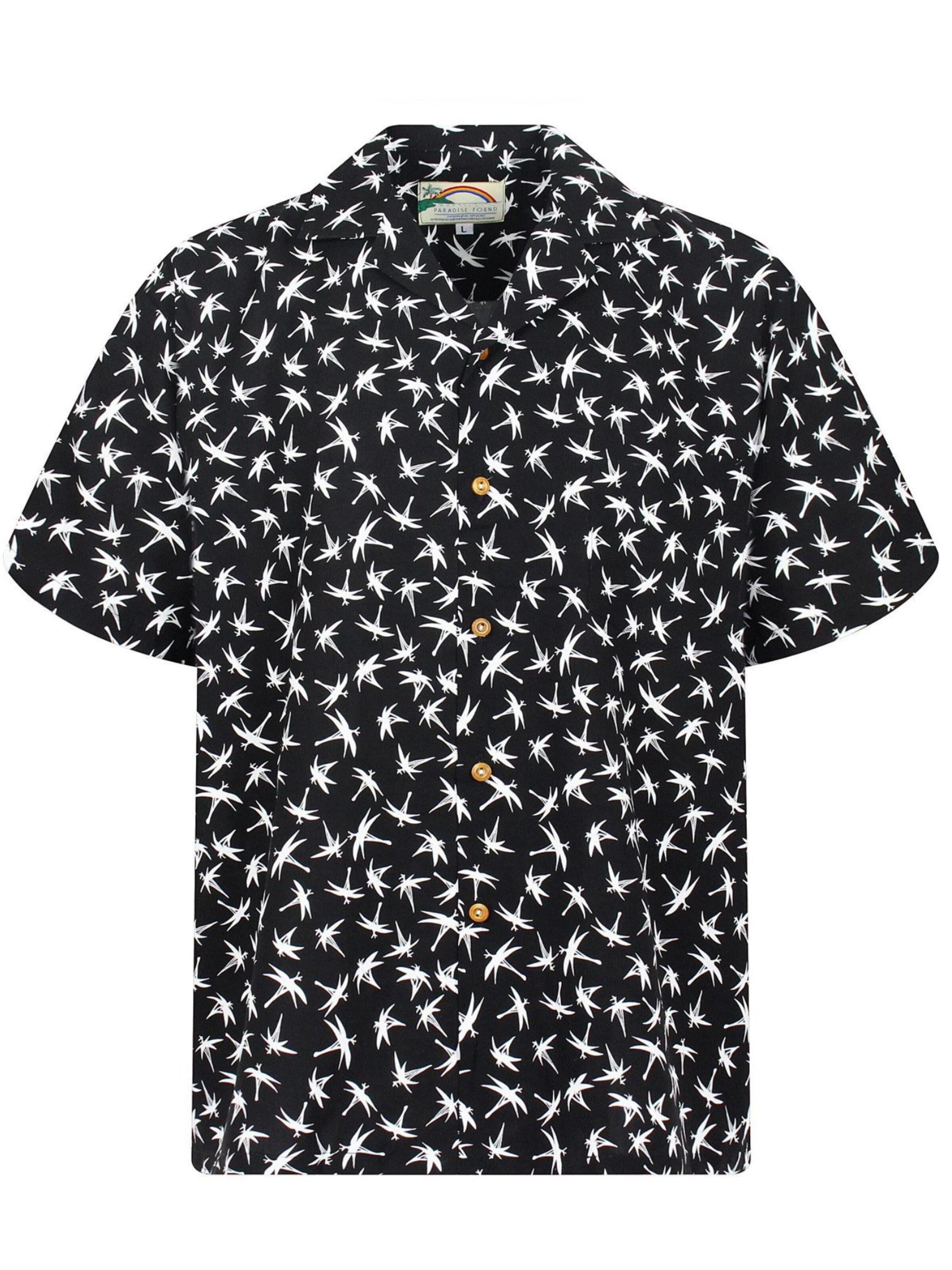 Regular fit Camicia 'Tom Selleck Dragonfly' di Paradise Found in nero: frontale