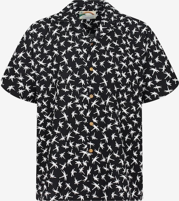 Regular fit Camicia 'Tom Selleck Dragonfly' di Paradise Found in nero: frontale