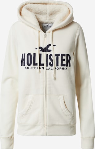 Veste de survêtement HOLLISTER en blanc : devant