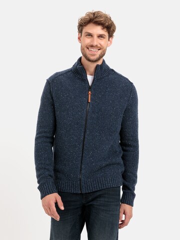 CAMEL ACTIVE Strickjacke aus einem Wollmix mit Merinowolle in Blau: Vorderseite