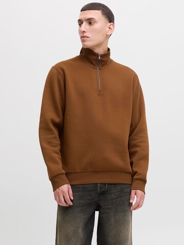Sweat-shirt 'JJEBradley' JACK & JONES en marron : devant