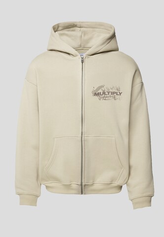 Multiply Apparel Sweat jacket 'BULLETIN' in Beige: front