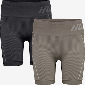 Skinny Pantalon de sport Hummel en noir : devant