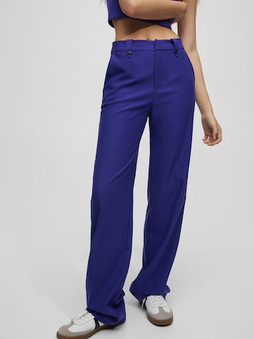 Regular Pantalon à plis Pull&Bear en violet