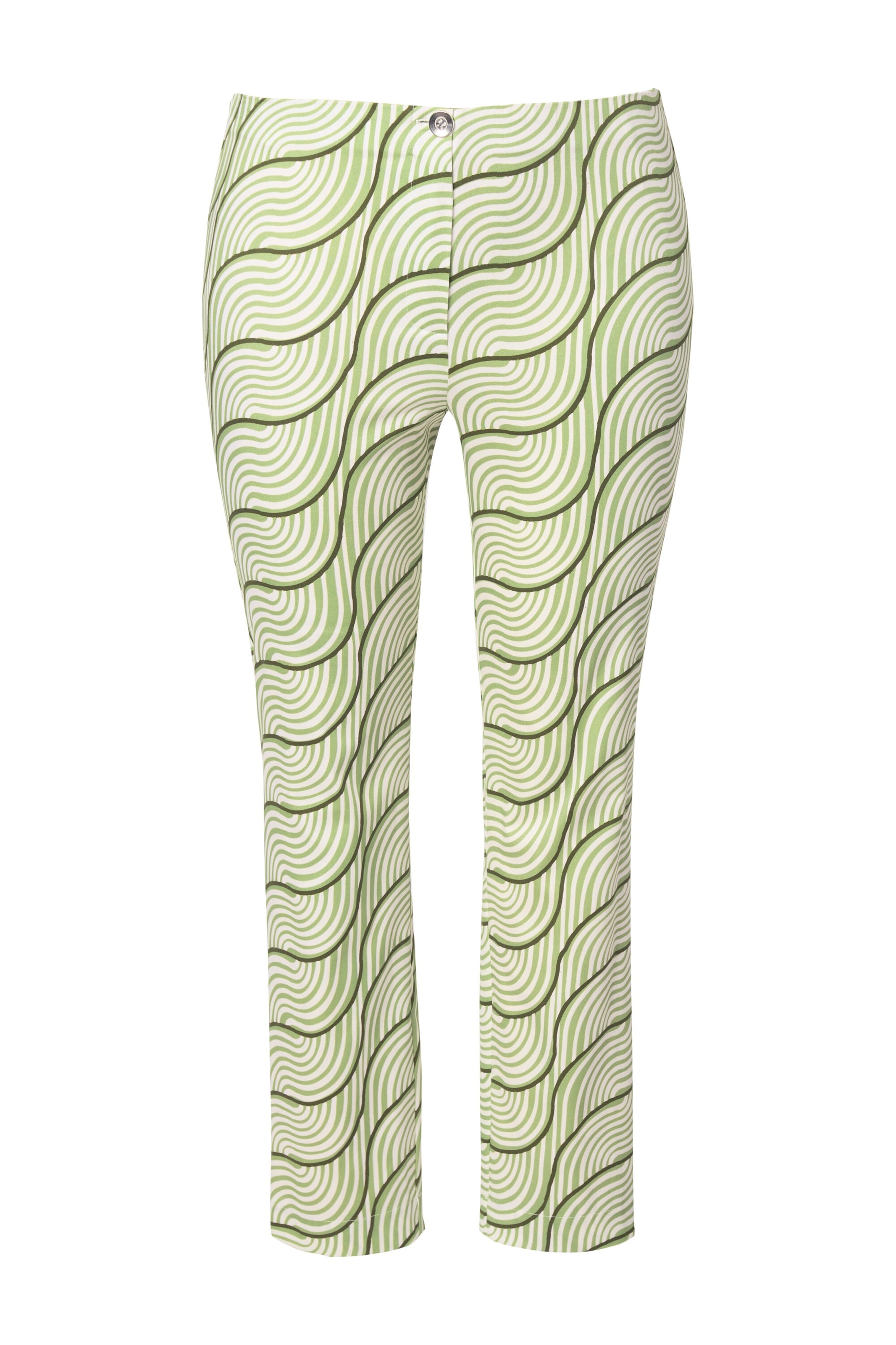 Ulla Popken Slimfit Hose in Grün: Vorderseite