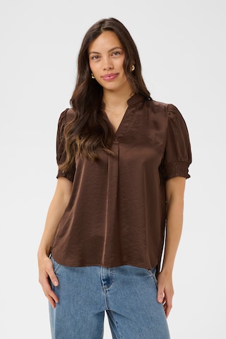 SAINT TROPEZ Bluse 'Panan' in Braun: Vorderseite