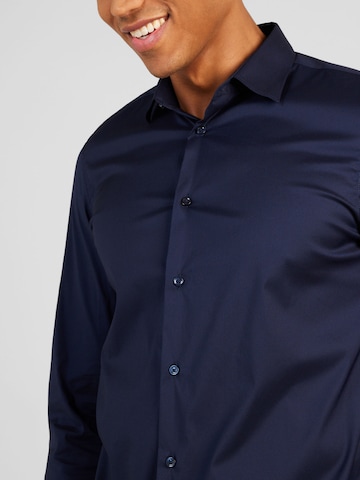 UNITED COLORS OF BENETTON Slim fit Button Up Shirt in Blue