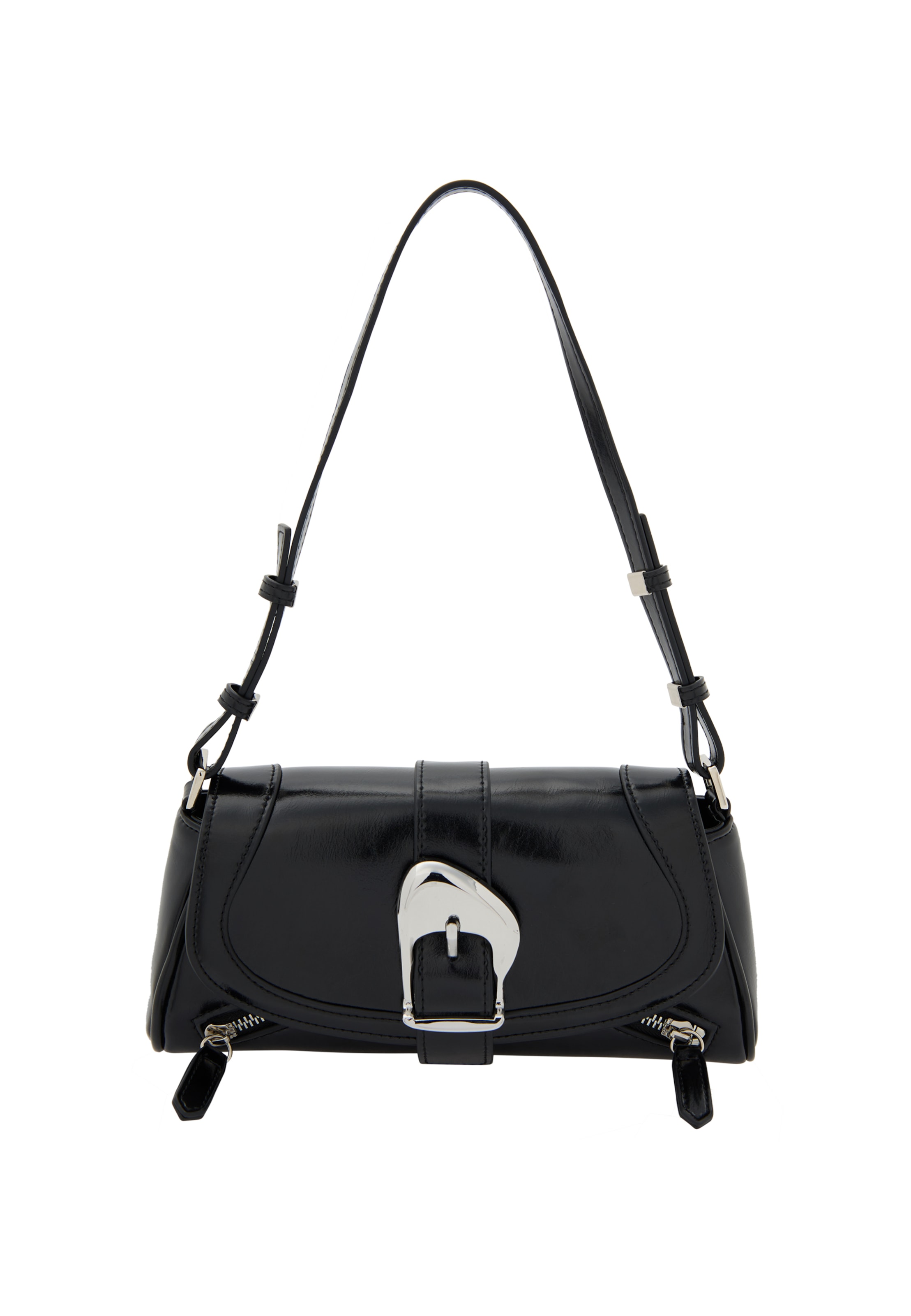 Sac bandoulière faina en noir : devant