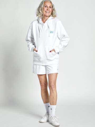 SPORTKIND Sportjas 'Unisex Zip Hoodie' in Wit: voorkant