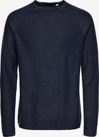 Coupe regular Pull-over 'Dextor' Only & Sons en bleu : devant