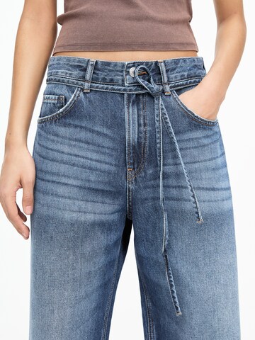 Pull&Bear Wide Leg Jeans in Blau