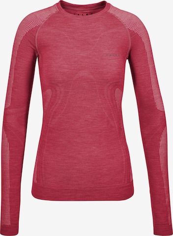 FALKE Wool-Tech Light Round Neck Long sleeve Shirt in Rot: Vorderseite
