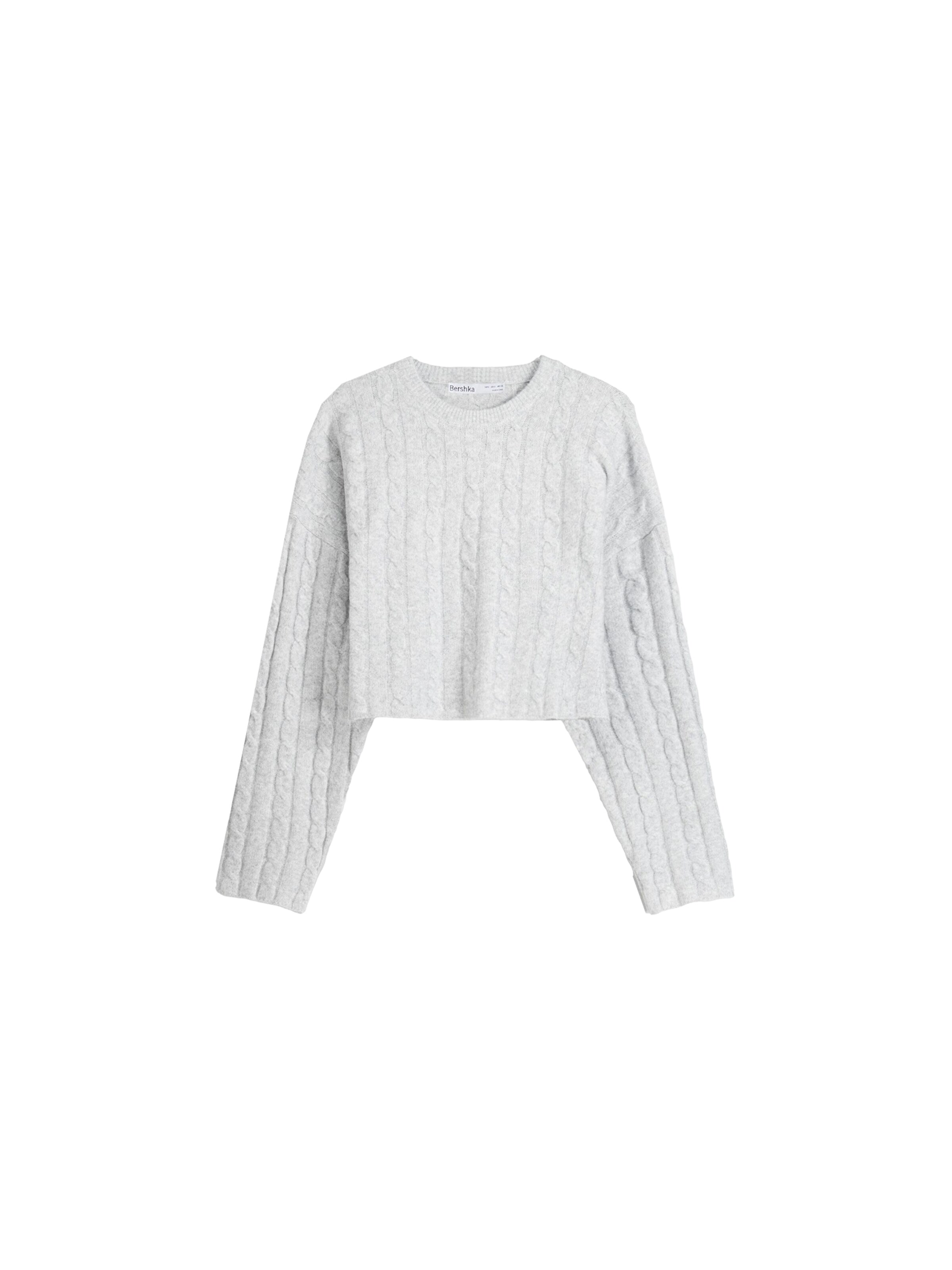 Bershka Sweater in Light Grey ABOUT YOU