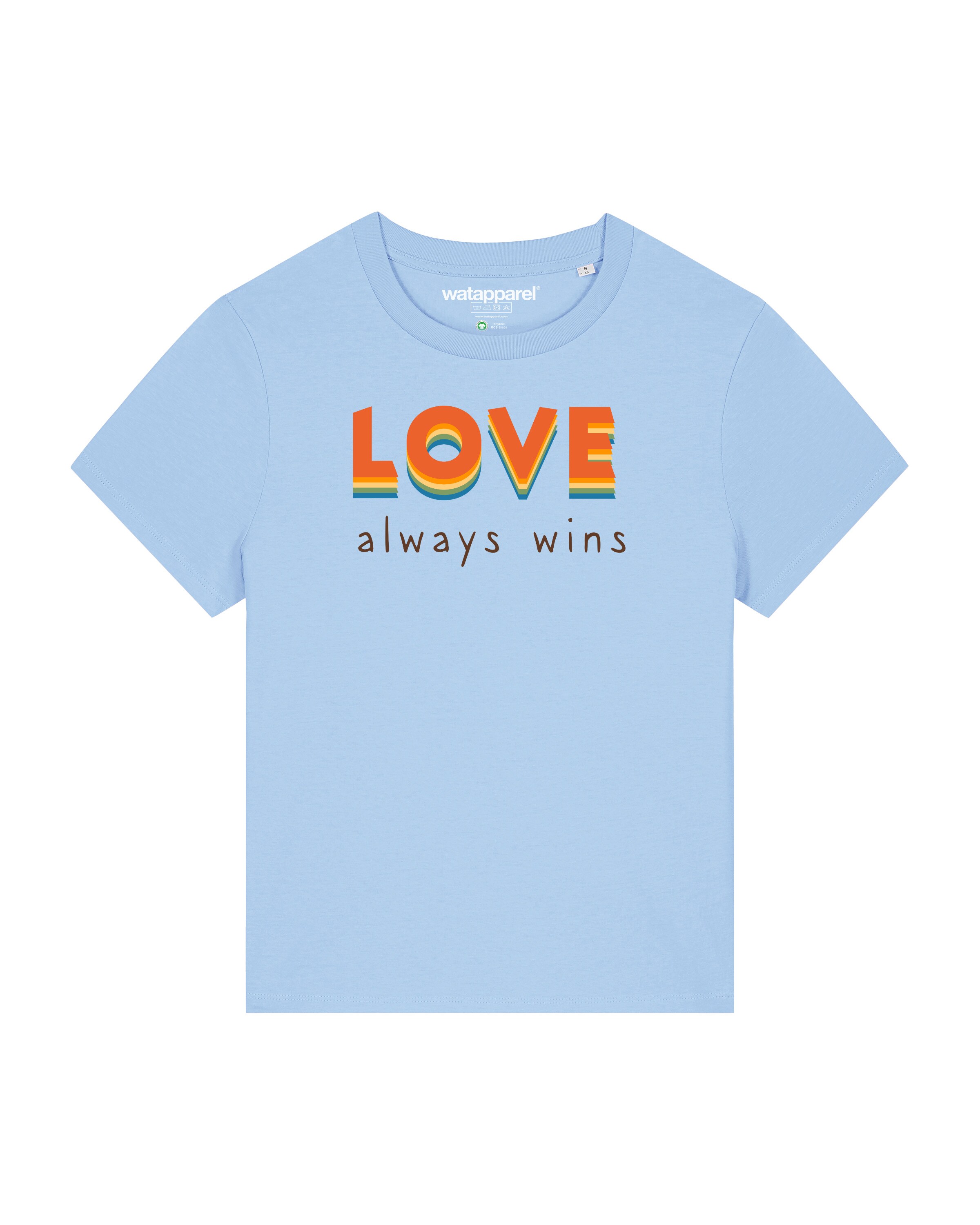 T-shirt 'Love always wins' Watapparel en bleu : devant