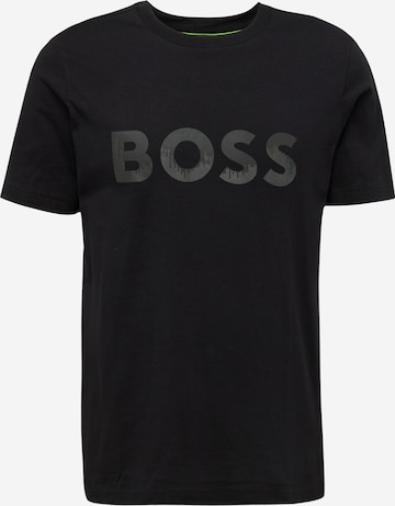 BOSS Green - Camisa 'Mirror 1' em preto: frente