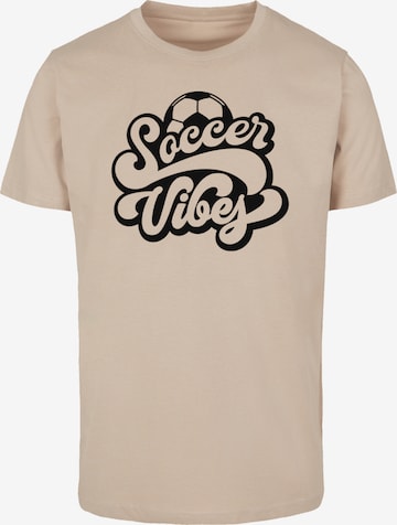 T-Shirt 'Soccer Vibes Typography Sporty Graphic' F4NT4STIC en beige : devant