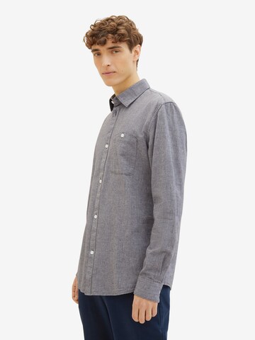 TOM TAILOR DENIM Regular fit Button Up Shirt in Grey