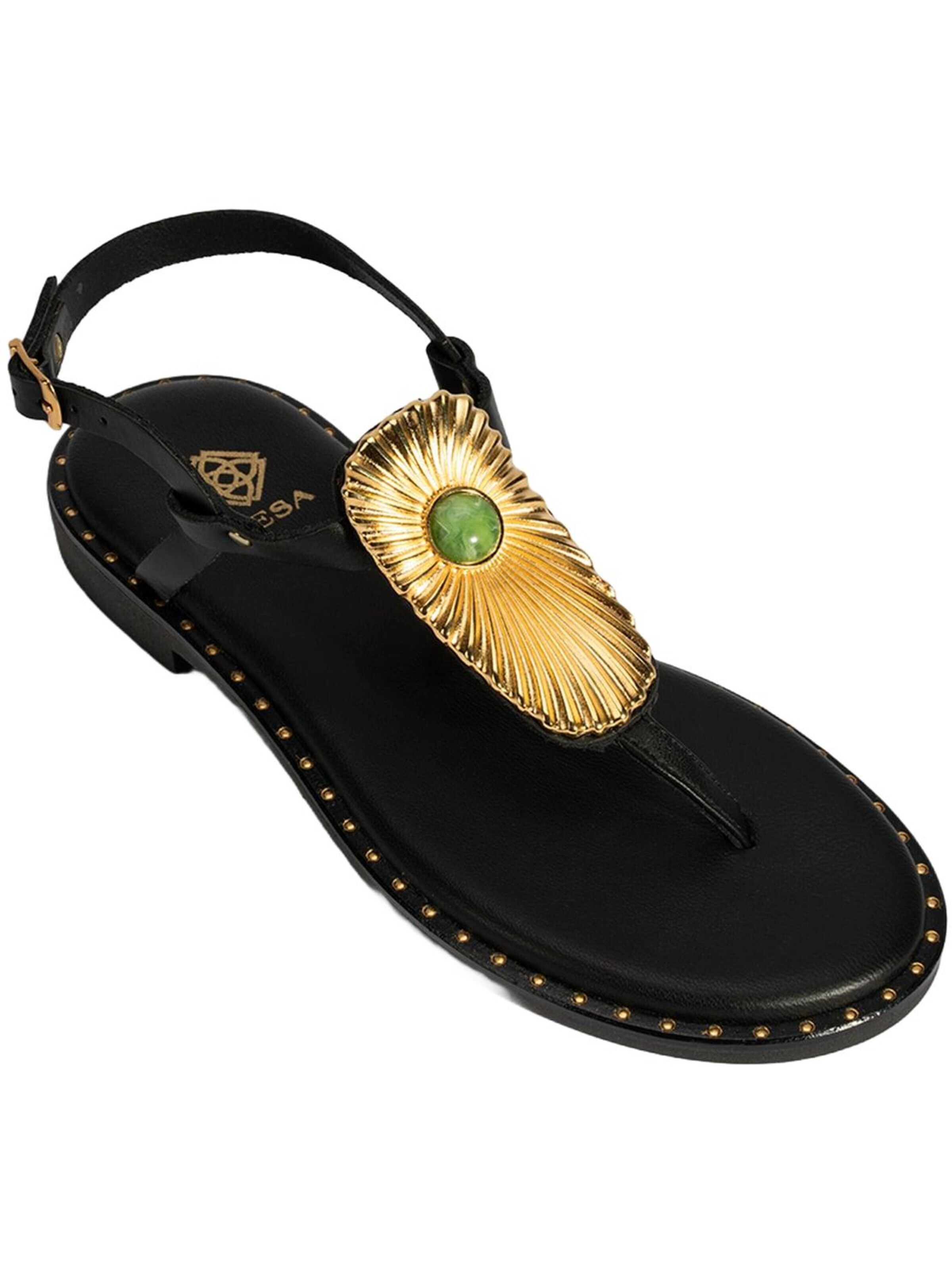 Desa T-Bar Sandals 'Zehenring-Sandalen' in Black: front