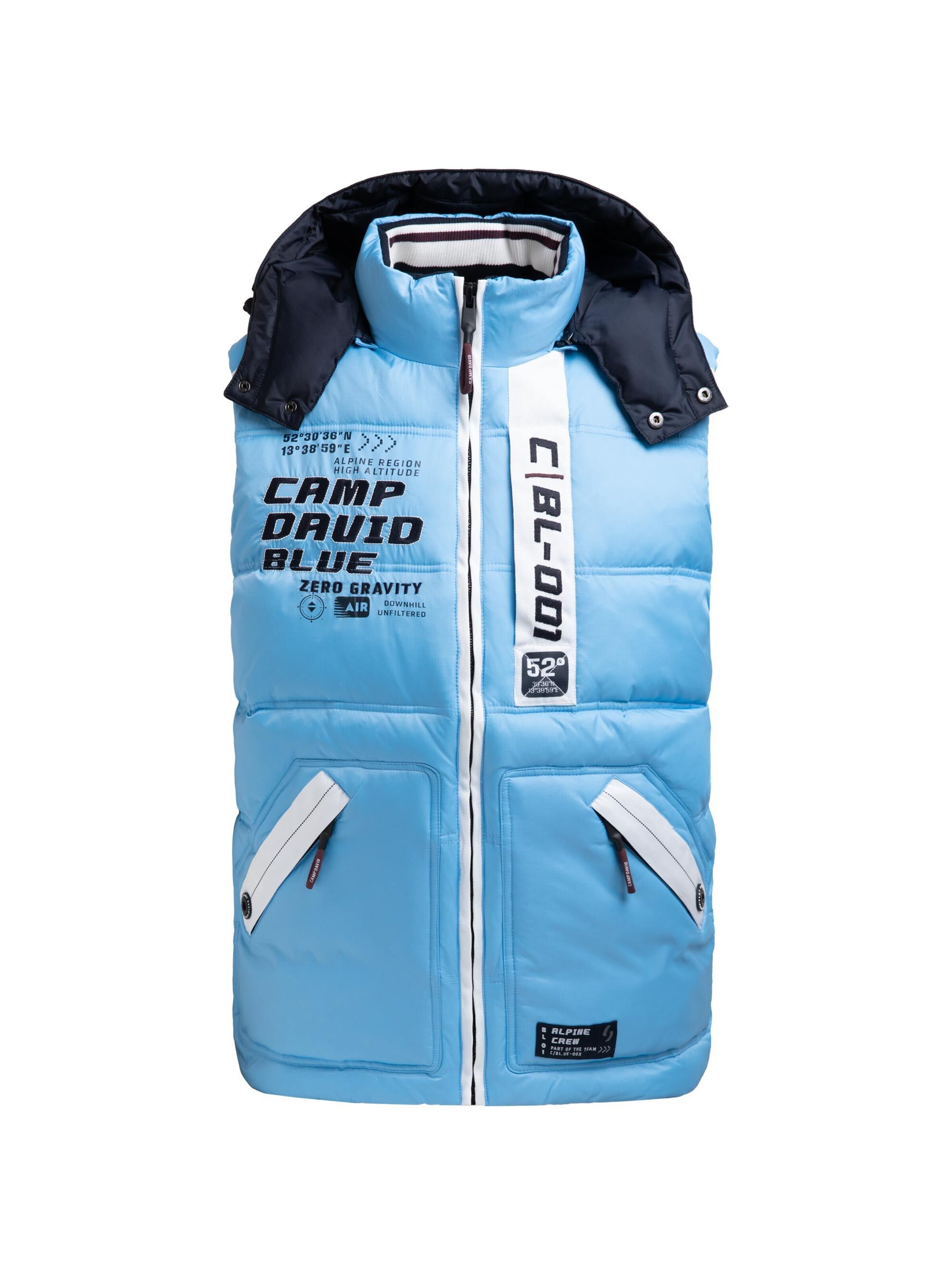 CAMP DAVID Vest in Blue: front