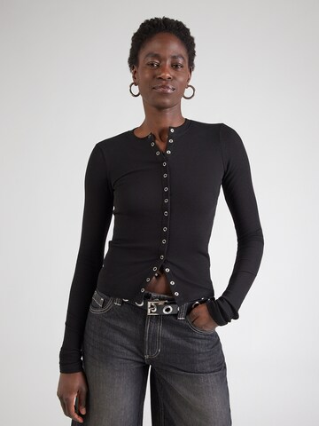 WEEKDAY Вязаная кофта в Черный: спереди