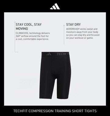 Skinny Pantalon de sport 'TECHFIT Compression Training Short' ADIDAS PERFORMANCE en noir