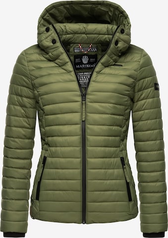 MARIKOO Between-Season Jacket 'Samtpfote' in Green: front