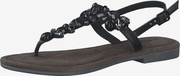 TAMARIS T-Bar Sandals in Black: front