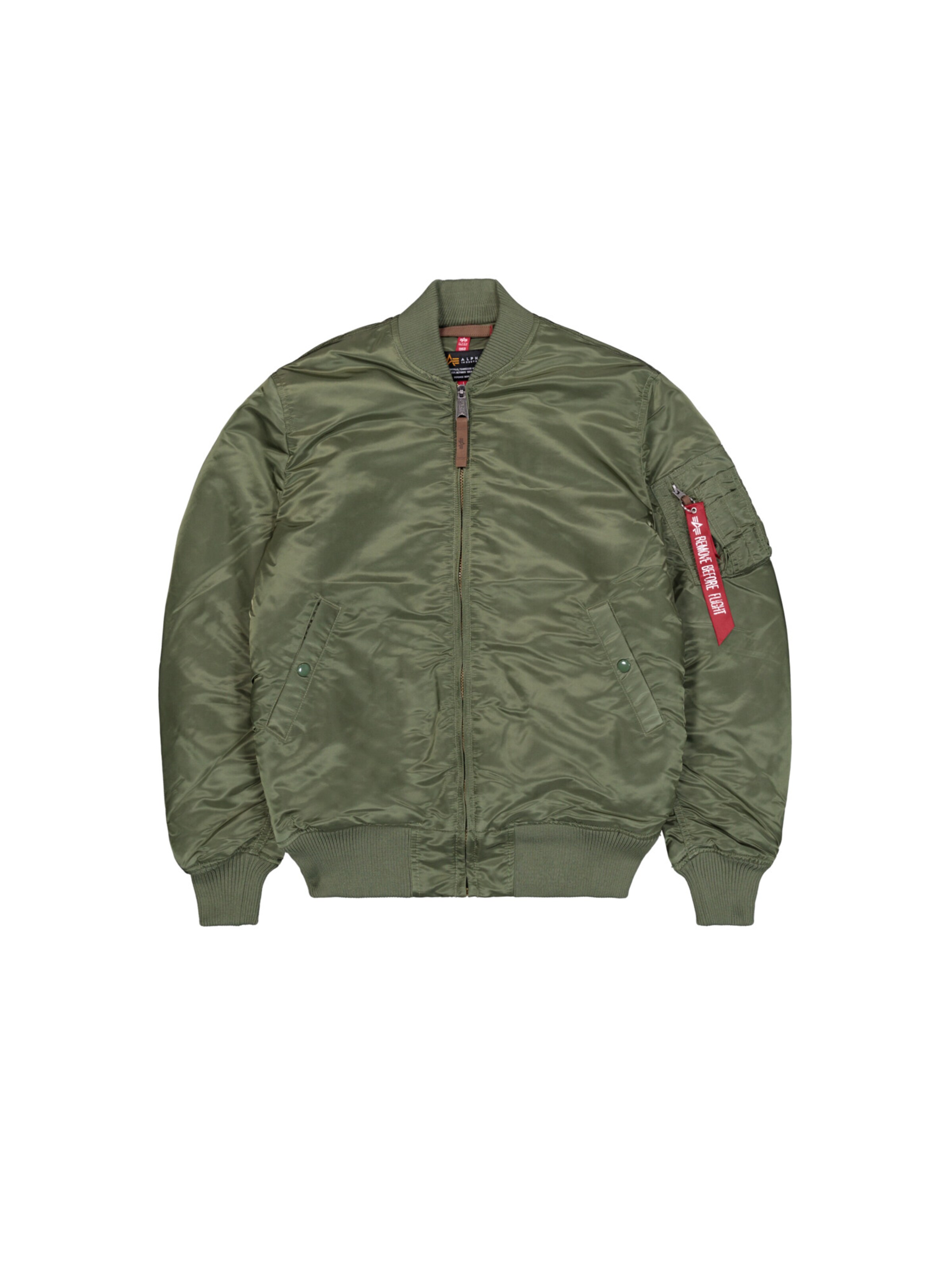 ALPHA INDUSTRIES Übergangsjacke 'MA-1 VF 59 Long'‌‌‌‌ in Grün: Vorderseite