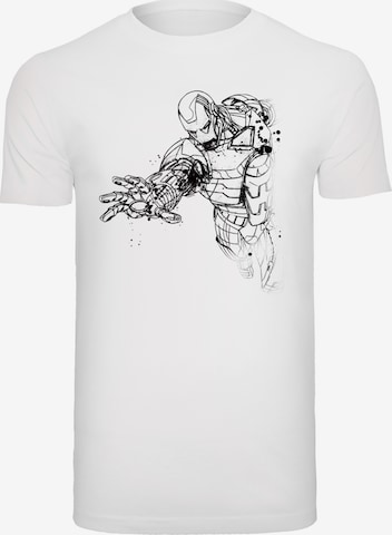 T-Shirt 'Marvel Avengers Iron Man' F4NT4STIC en blanc : devant