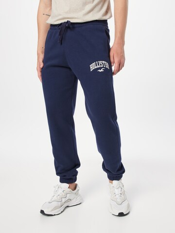 HOLLISTER Tapered Trousers in Blue: front