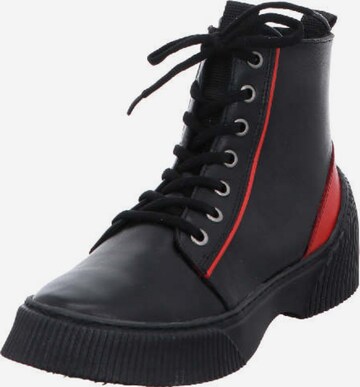 Gemini Lace-Up Ankle Boots in Black: front