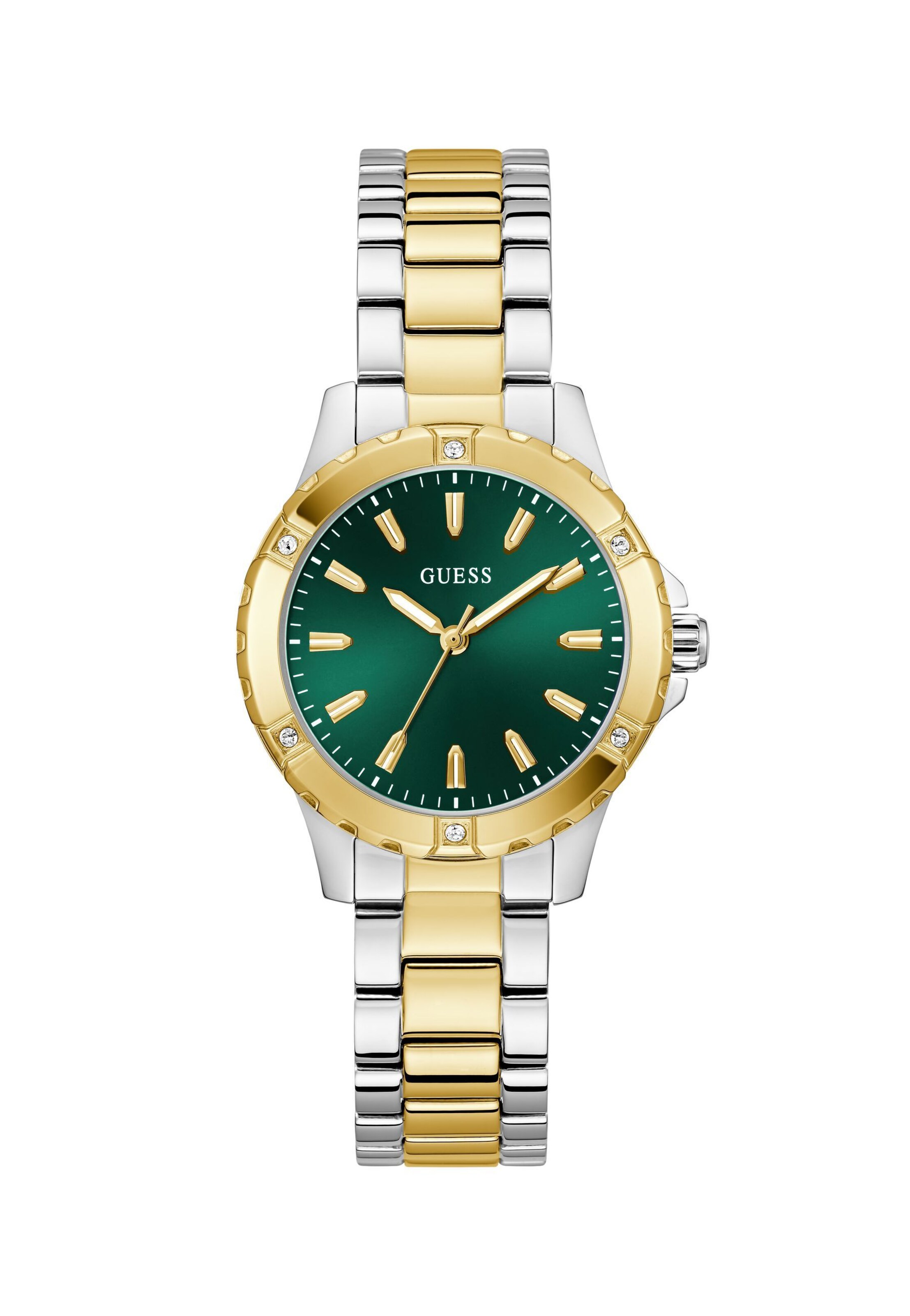 GUESS Analoog horloge 'MIST' in Geel: voorkant