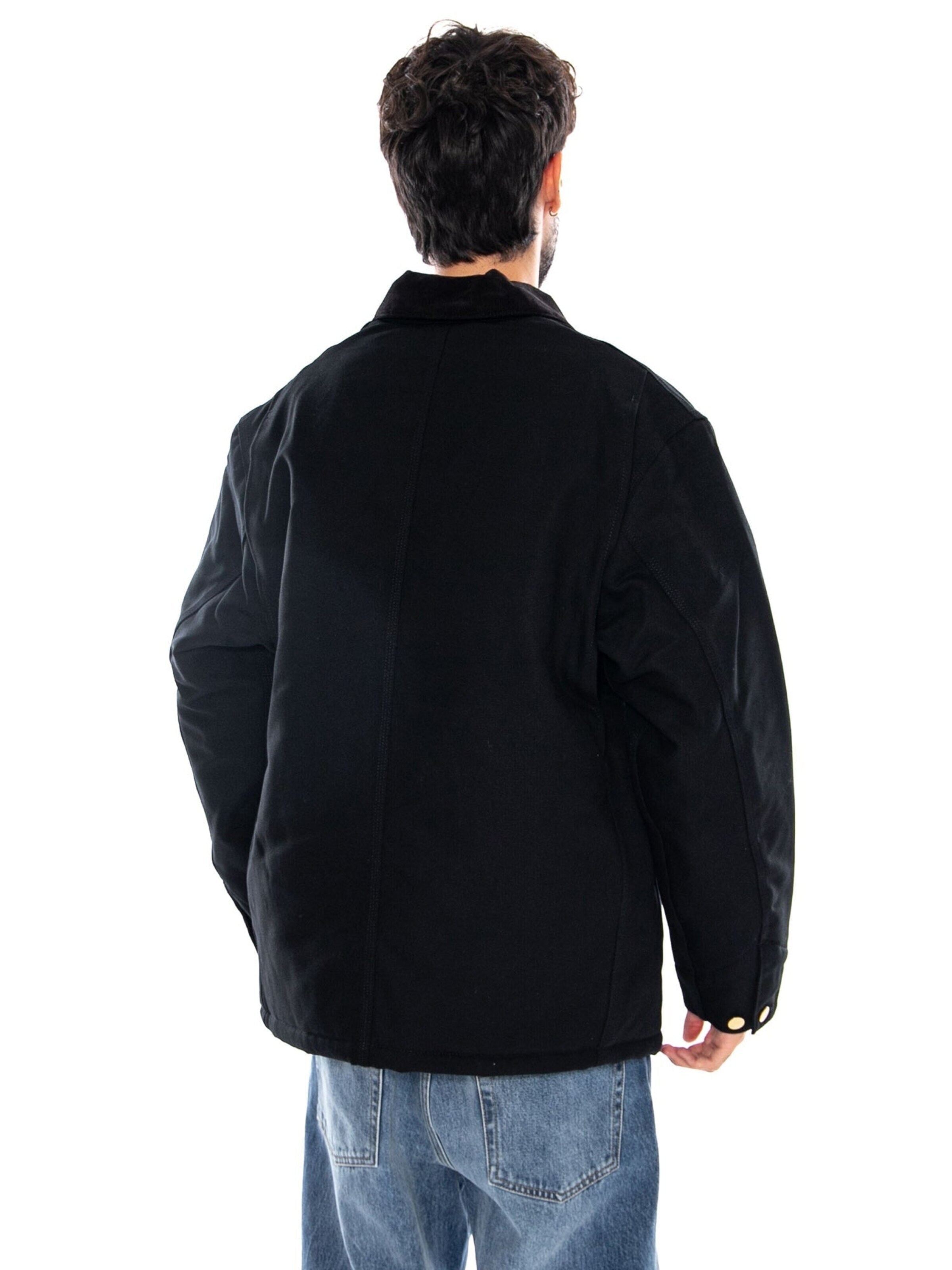 Carhartt WIP Overgangsjakke 'OG CHORE COAT BLACK / BLACK RIGID' i sort