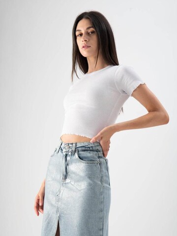 MND Shirt 'T-Shirt cropped basic'‌‌‌‌‌‌‌‌‌‌ in Weiß
