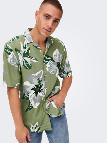 Coupe regular Chemise 'Dan' Only & Sons en vert