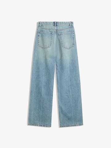 Wide leg Jeans de la Bershka pe albastru
