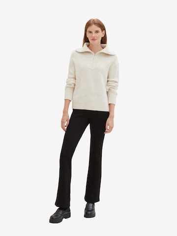 TOM TAILOR Flared Pantalon in Zwart