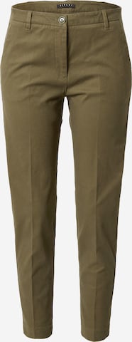 Coupe slim Pantalon chino Sisley en vert : devant