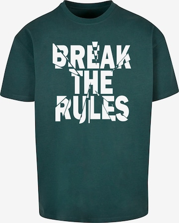 Merchcode Póló 'Break The Rules 2' - zöld: elől