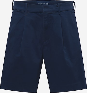 Abercrombie & Fitch - Pantalón plisado en azul: frente