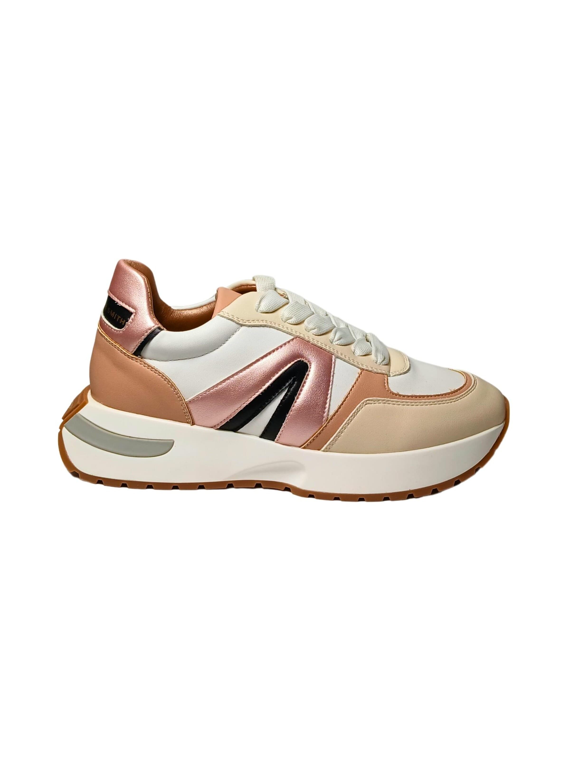 Alexander Smith Platform trainers in Beige: front