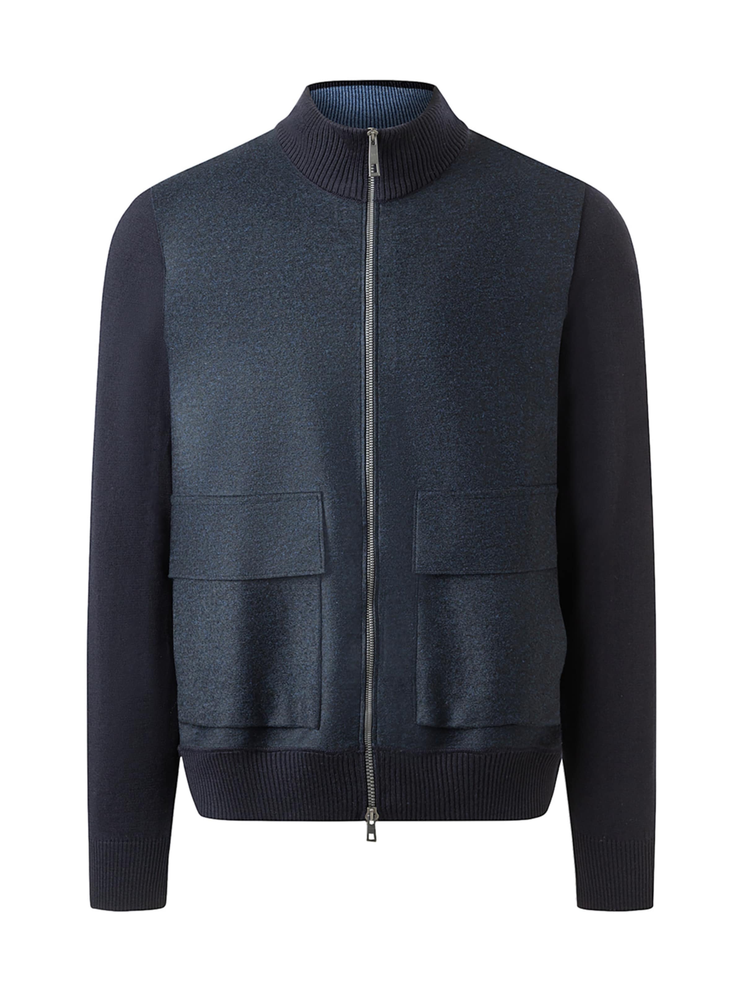 Vestes en maille MAERZ Muenchen en bleu : devant