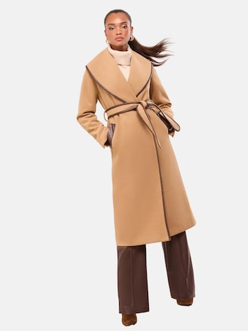 Lipsy Between-Seasons Coat in Beige: front