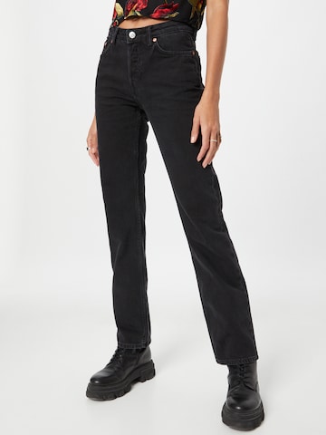 WEEKDAY Regular Jeans 'Pin' in Schwarz: predná strana