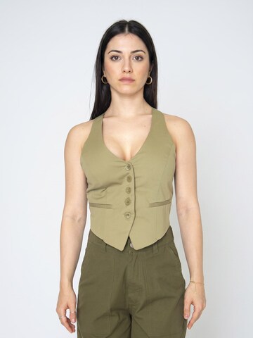 wild pony Vest 'Chaleco corto espalda cruzada verde' i grøn